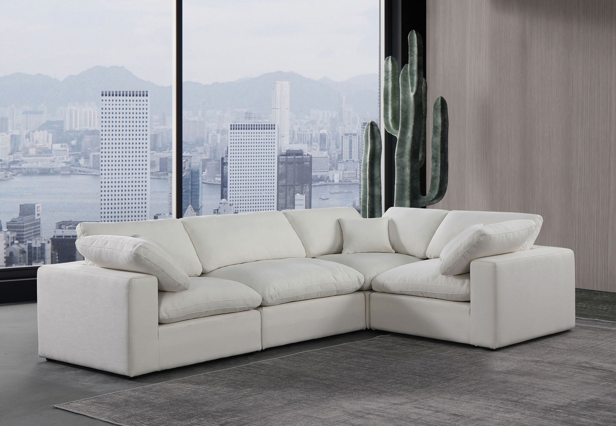 Comfy - 4 Piece Linen Fabric Modular Sectional - Urban Living Furniture (Los Angeles, CA)