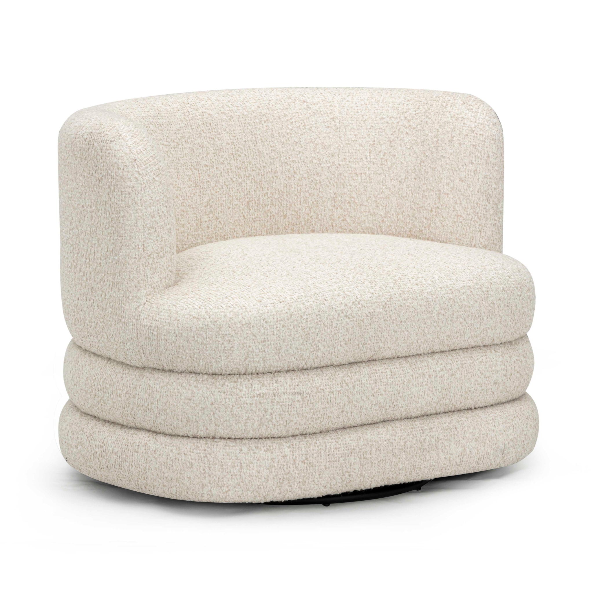 Astor - Heavy Boucle Swivel Hotel Lounge Chair - Cream