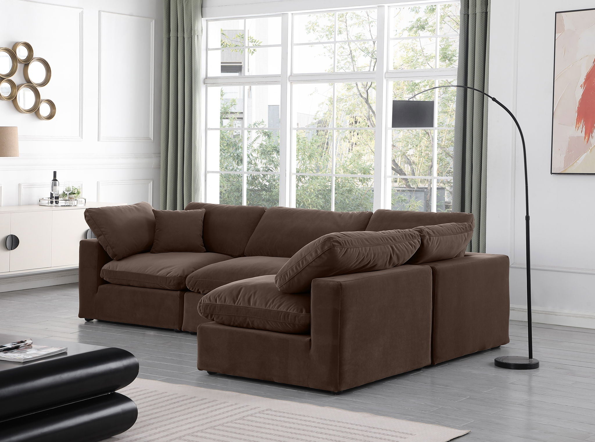 Comfy - 4 Piece Velvet Modular Armless Sectional - Urban Living Furniture (Los Angeles, CA)