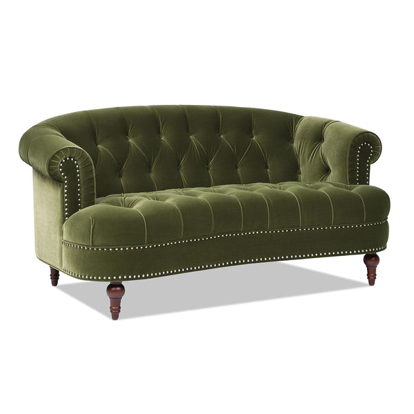 La Rosa - Victorian Chesterfield Loveseat - Olive Green