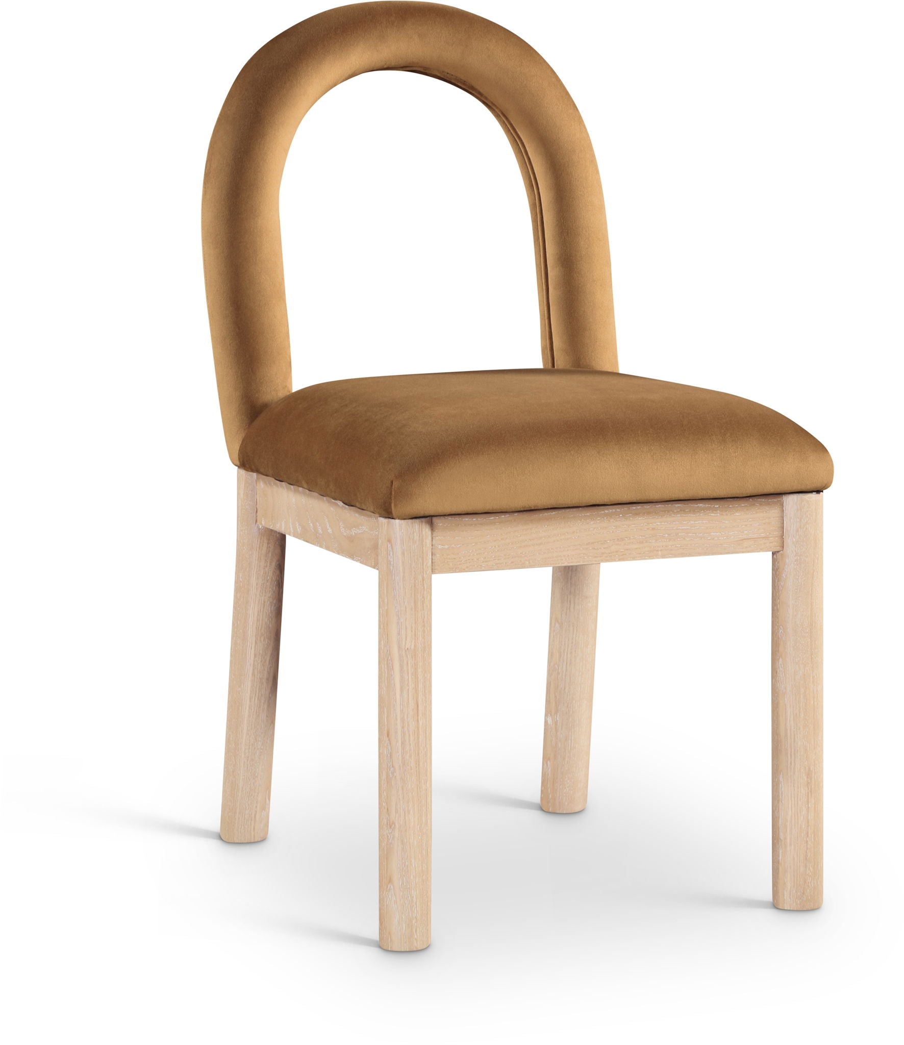 Conrad - Velvet Dining Chair With Natural Legs - Saddle - Urban Living Furniture (Los Angeles, CA)