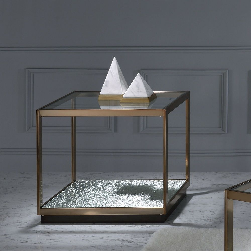 Kaia - End Table - Glass & Gold - Urban Living Furniture (Los Angeles, CA)