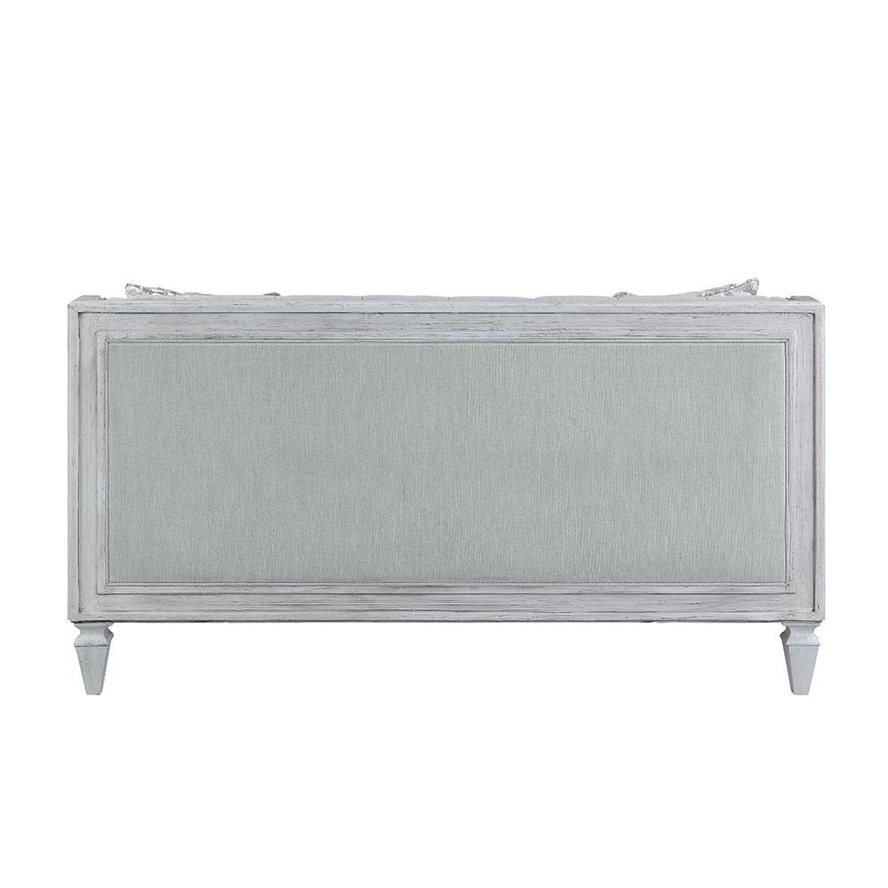 Katia - Loveseat - Light Gray Linen & Weathered White Finish - Urban Living Furniture (Los Angeles, CA)
