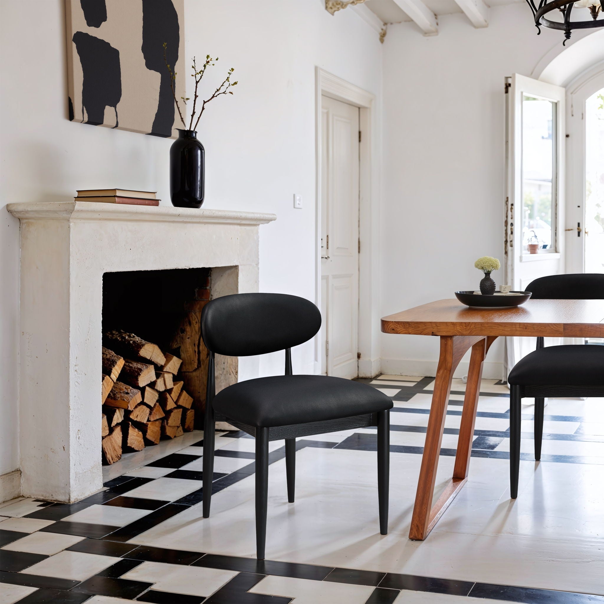 Riccio - Side Chair (Set of 2) - Black Frame - Urban Living Furniture (Los Angeles, CA)