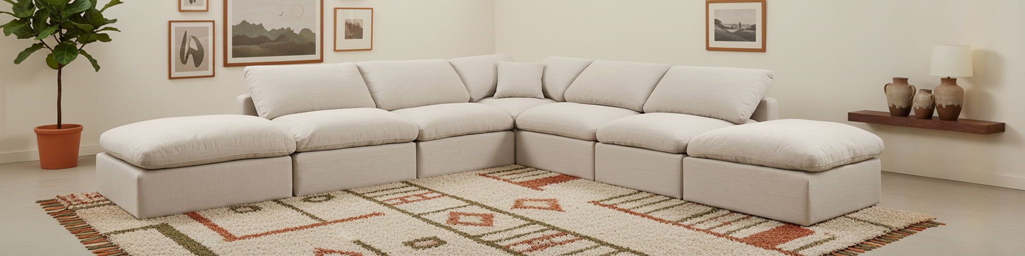 Indulge - Linen 6 Piece Modular Armless Sectional - Urban Living Furniture (Los Angeles, CA)