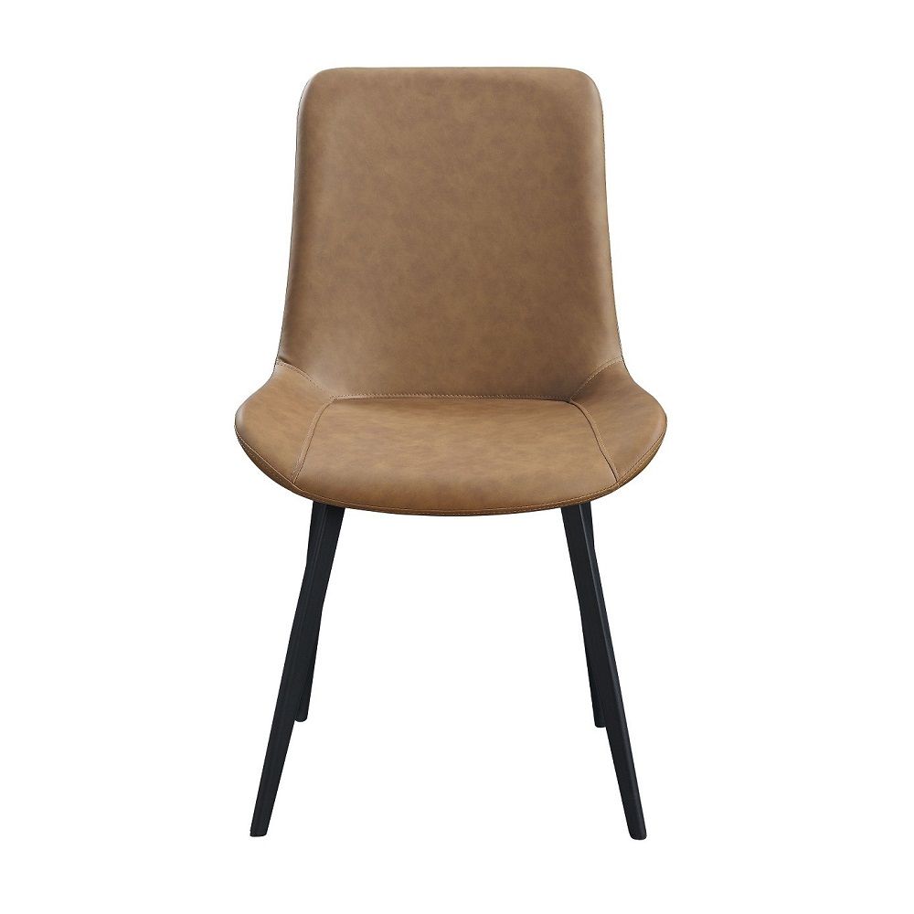 Abiram - Side Chair (Set of 2) - Brown Synthetic Leather - Urban Living Furniture (Los Angeles, CA)