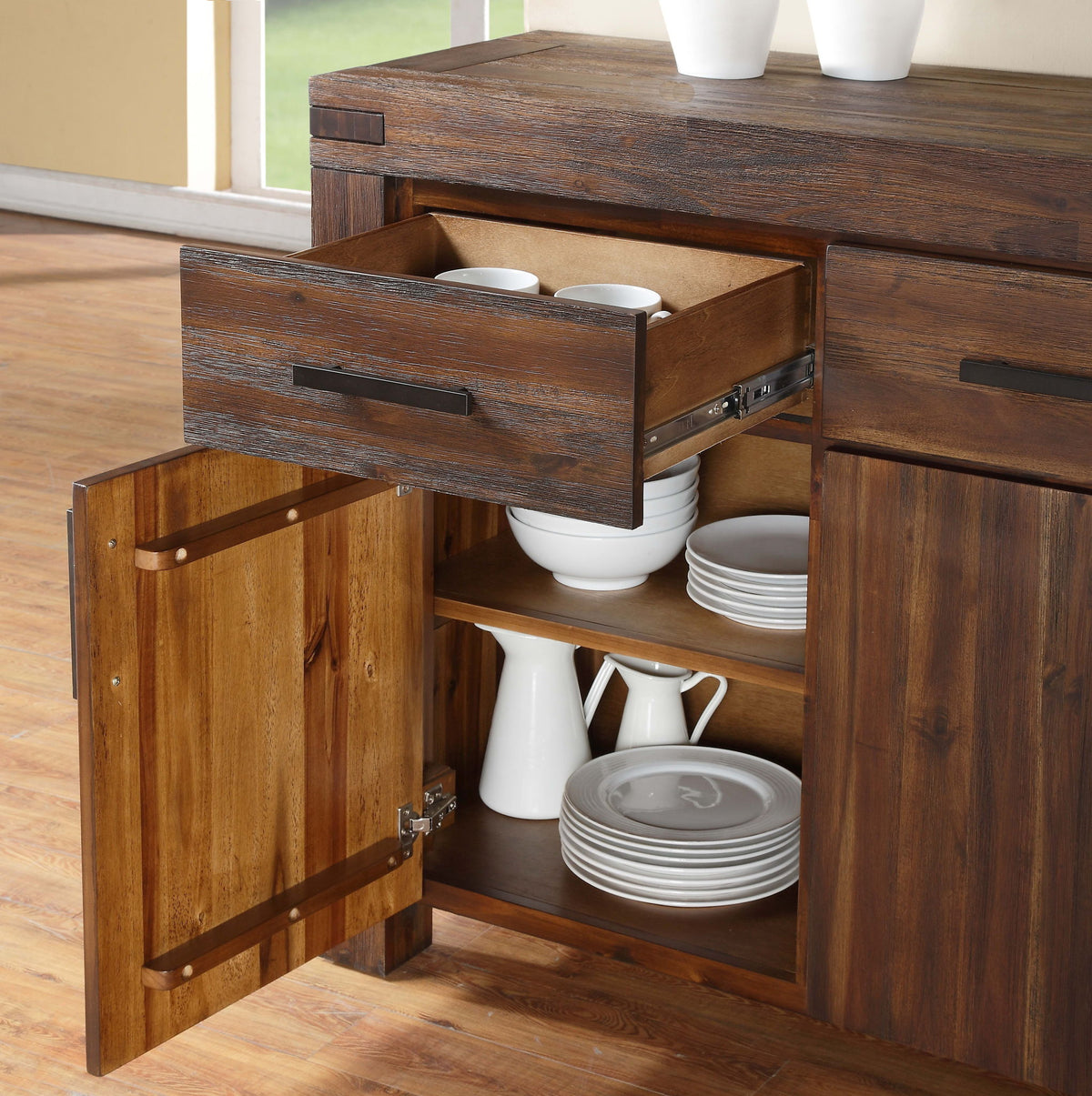 Meadow - Solid Wood Three Drawer Three Door Sideboard
