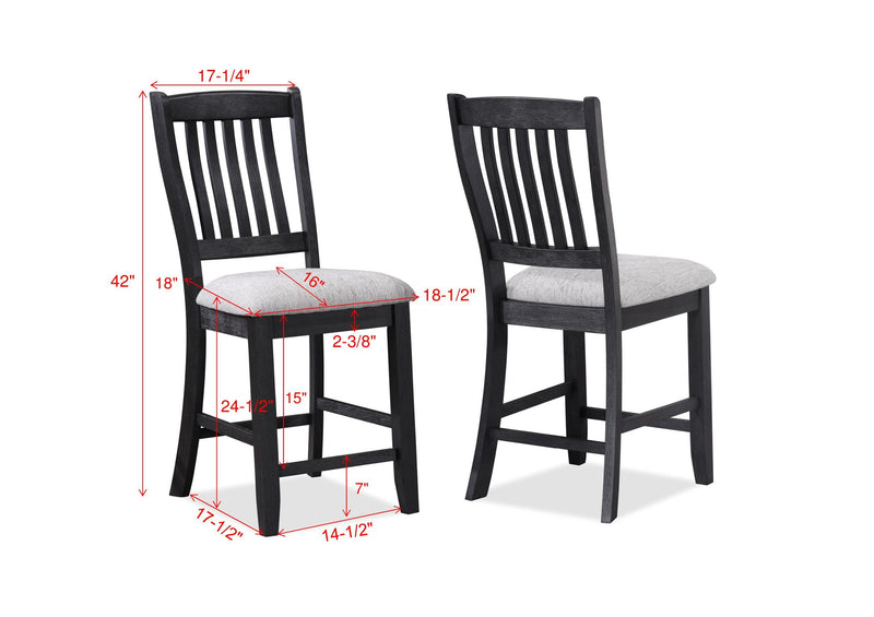 Buford - Counter Height Chair (Set of 2) - Charcoal / Light Gray