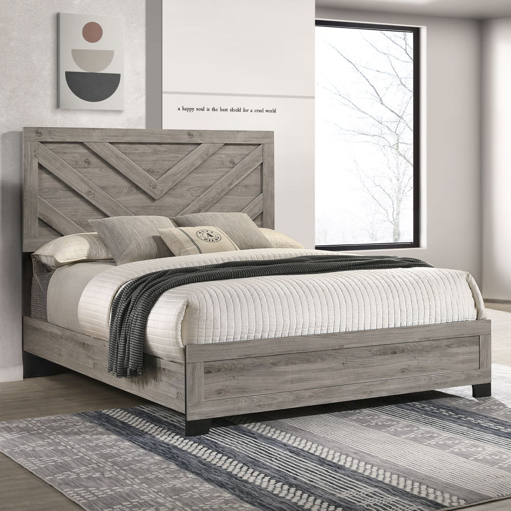 Mari - Queen Bed - Light Gray Finish - Urban Living Furniture (Los Angeles, CA)