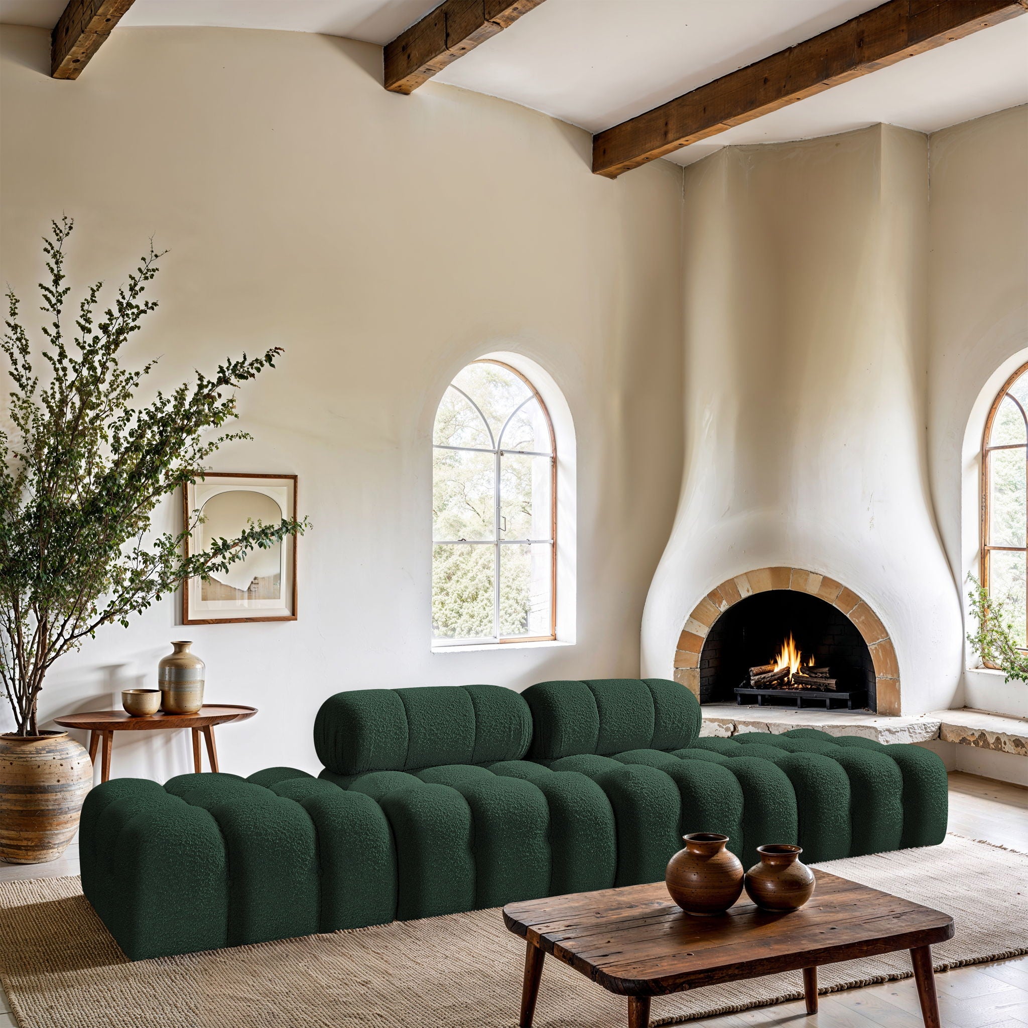 Ames - 4 Piece Boucle Upholstered Modular Sofa With 2 Backless Seats - Urban Living Furniture (Los Angeles, CA)