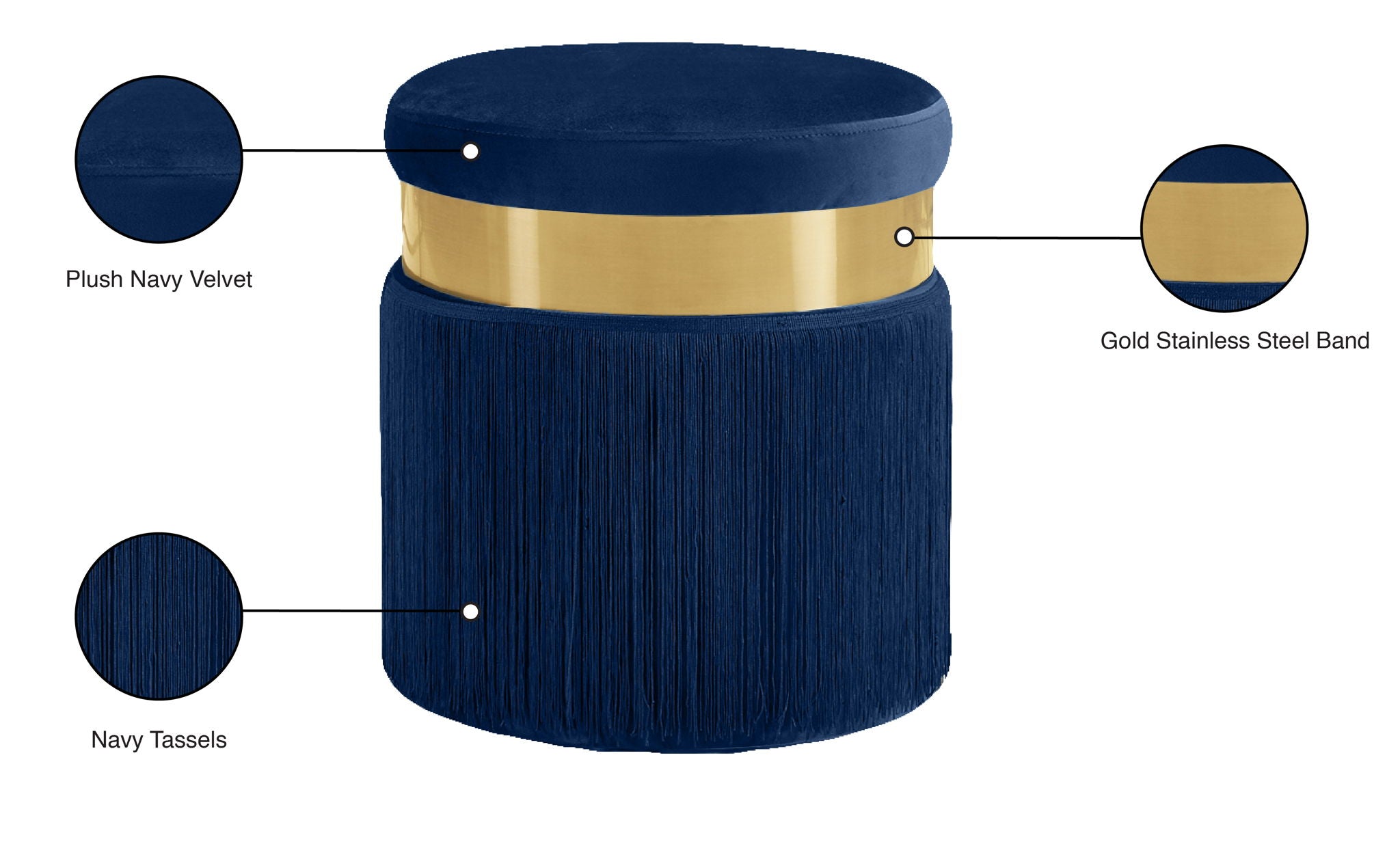 Yasmine - Stool Ottoman - Urban Living Furniture (Los Angeles, CA)