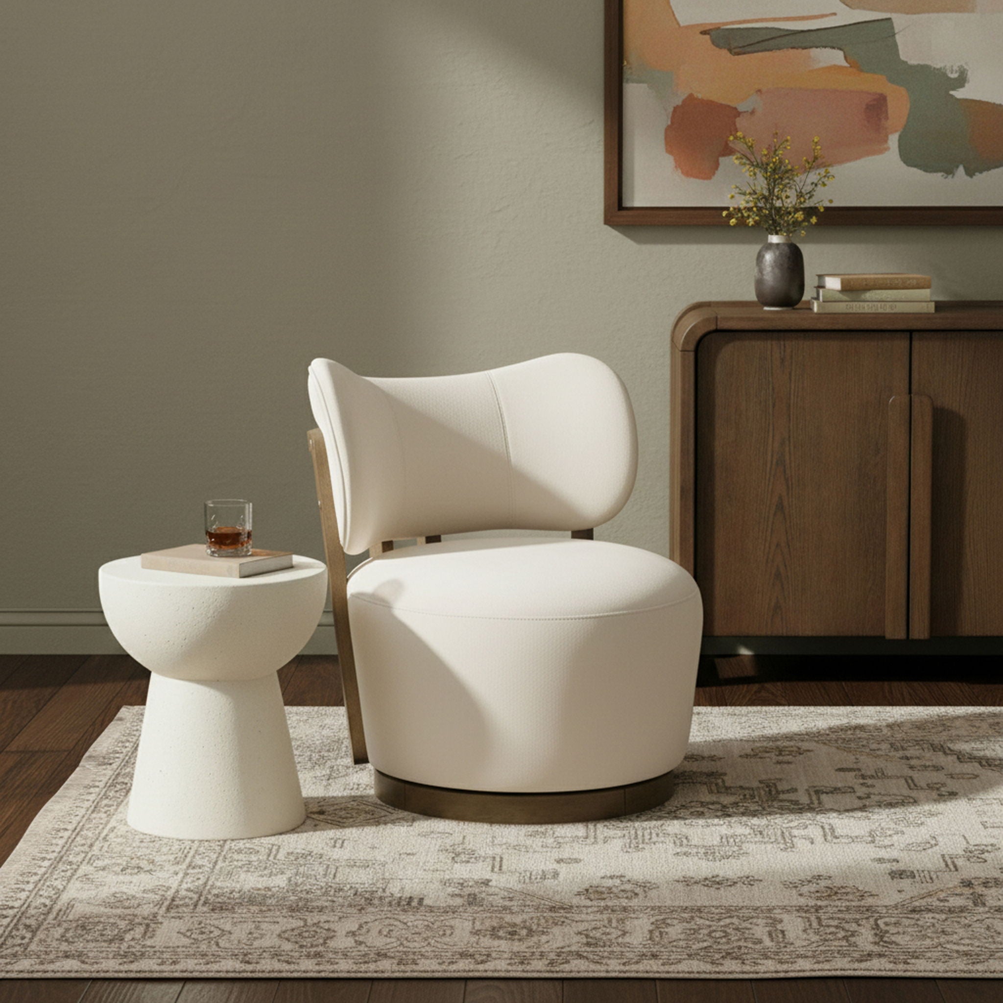 Elara - Velvet Upholstered Swivel Accent Chair - Stained Brown - Urban Living Furniture (Los Angeles, CA)
