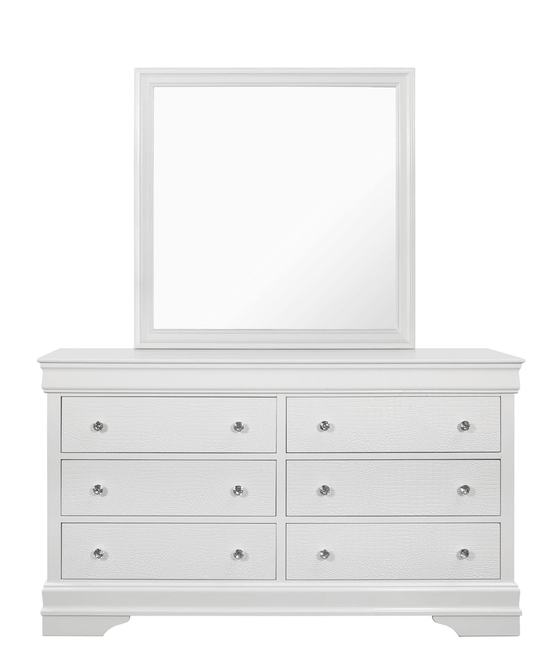 Shaker - Crocodile Metallic Mirror - White