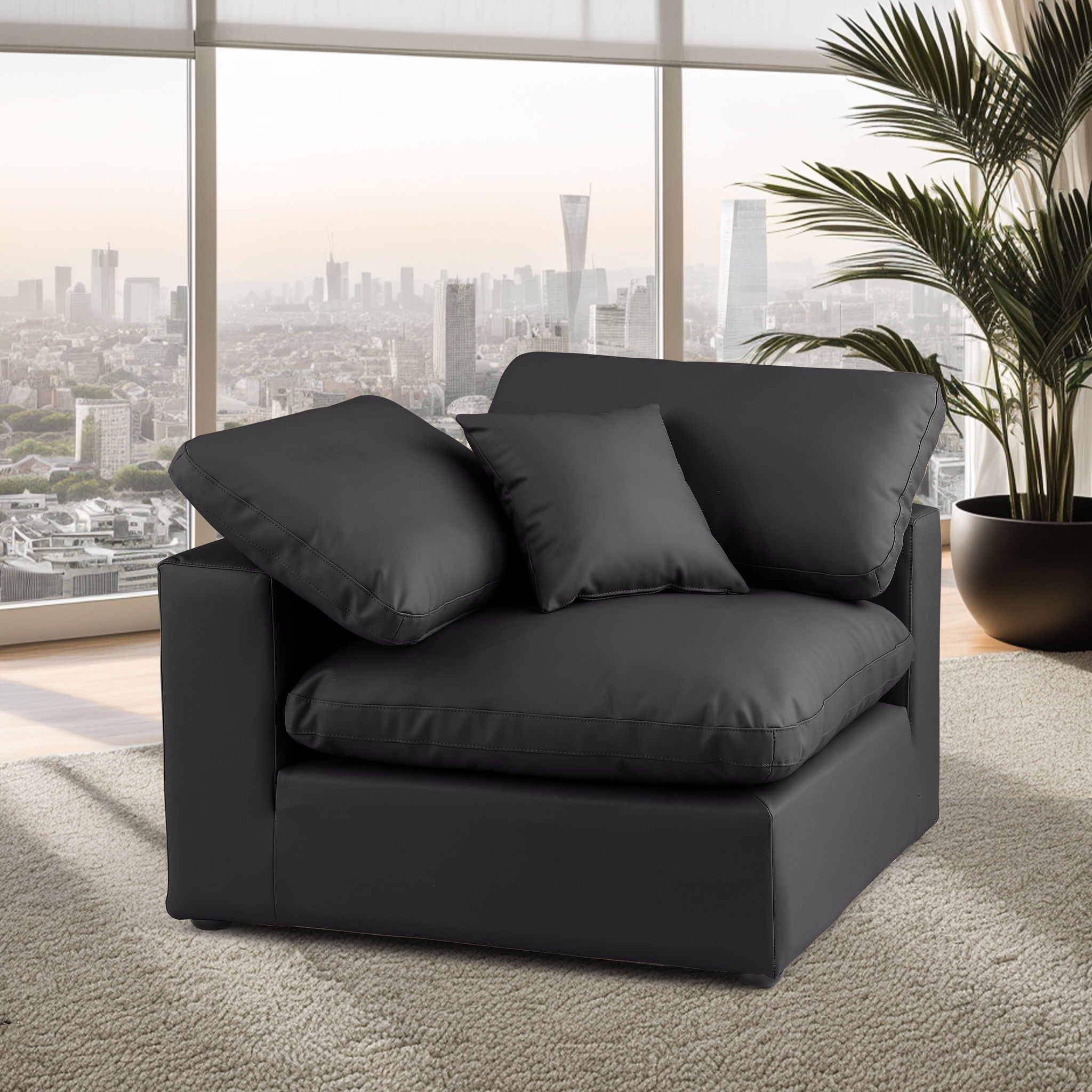 Comfy - Faux Leather Corner Chair - Urban Living Furniture (Los Angeles, CA)