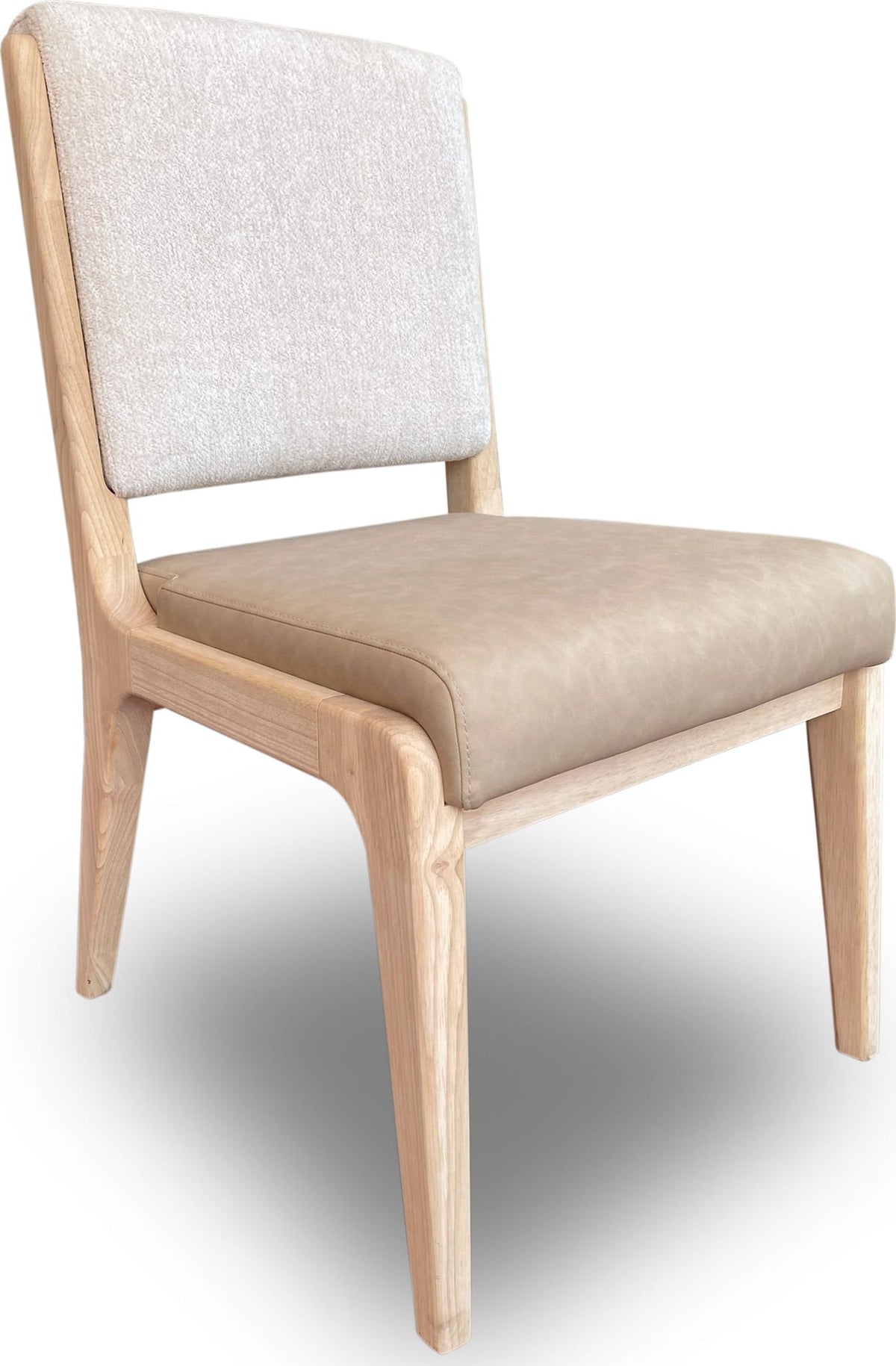Zinnia - Upholstered Dining Chair (Set of 2) - White Sand, Buttermilk Leather And Dune Chenille