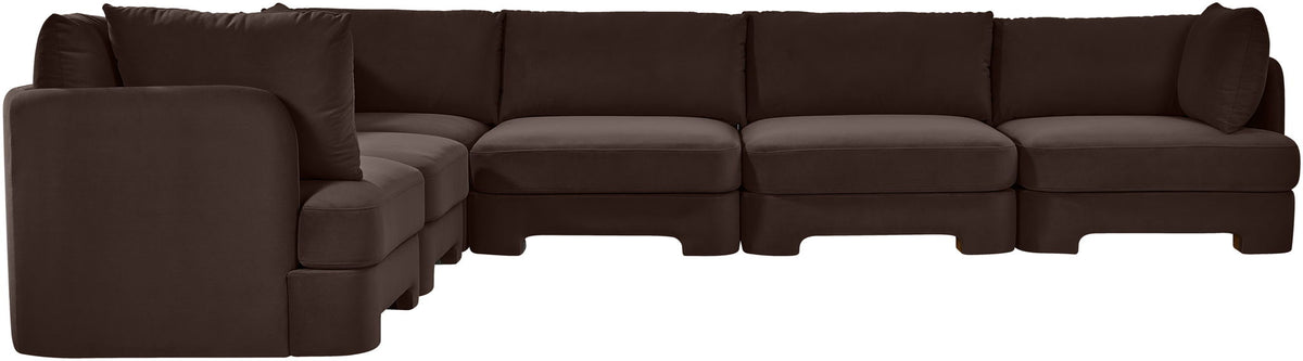 Hammond - Velvet Performance Fabric Upholstered 6 Piece Corner Sectional