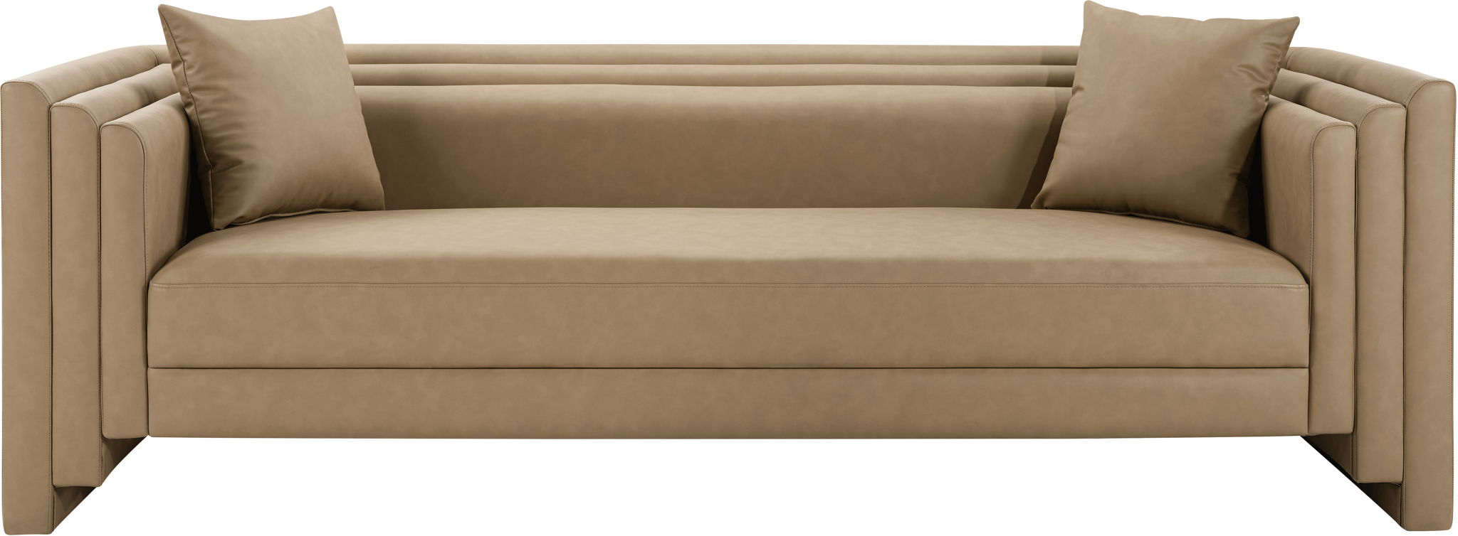 Everett - Vegan Leather 88.5" Upholstered Sofa - Tan - Urban Living Furniture (Los Angeles, CA)