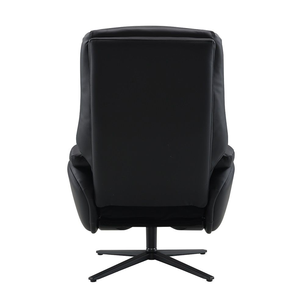 Labonita - Motion Accent Chair With Swivel & Ottoman - Black Top Grain Leather & Black - Urban Living Furniture (Los Angeles, CA)