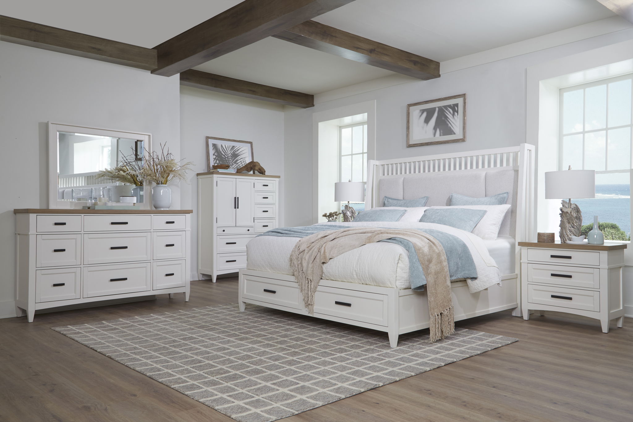 Americana Modern Bedroom - 9 Drawer Dresser And Mirror - Light Brown - Urban Living Furniture (Los Angeles, CA)