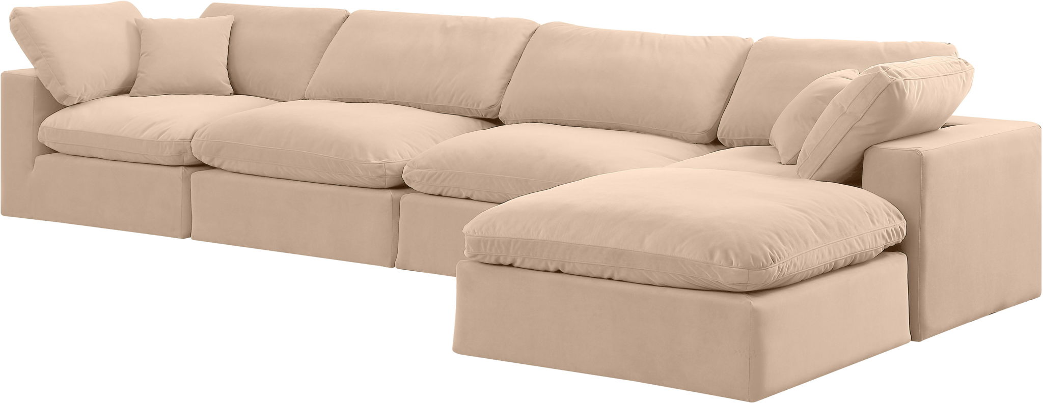 Comfy - 5 Piece Velvet Modular Sectional With Chaise - Urban Living Furniture (Los Angeles, CA)