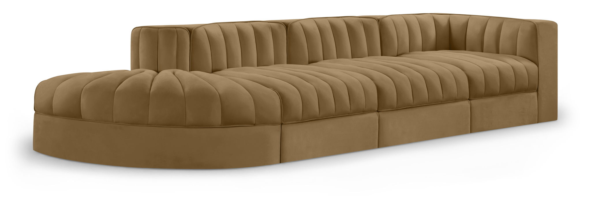 Rummi - Velvet Performance Fabric Upholstered 4 Piece Modular Sectional With Reverse Corner Chair - Urban Living Furniture (Los Angeles, CA)