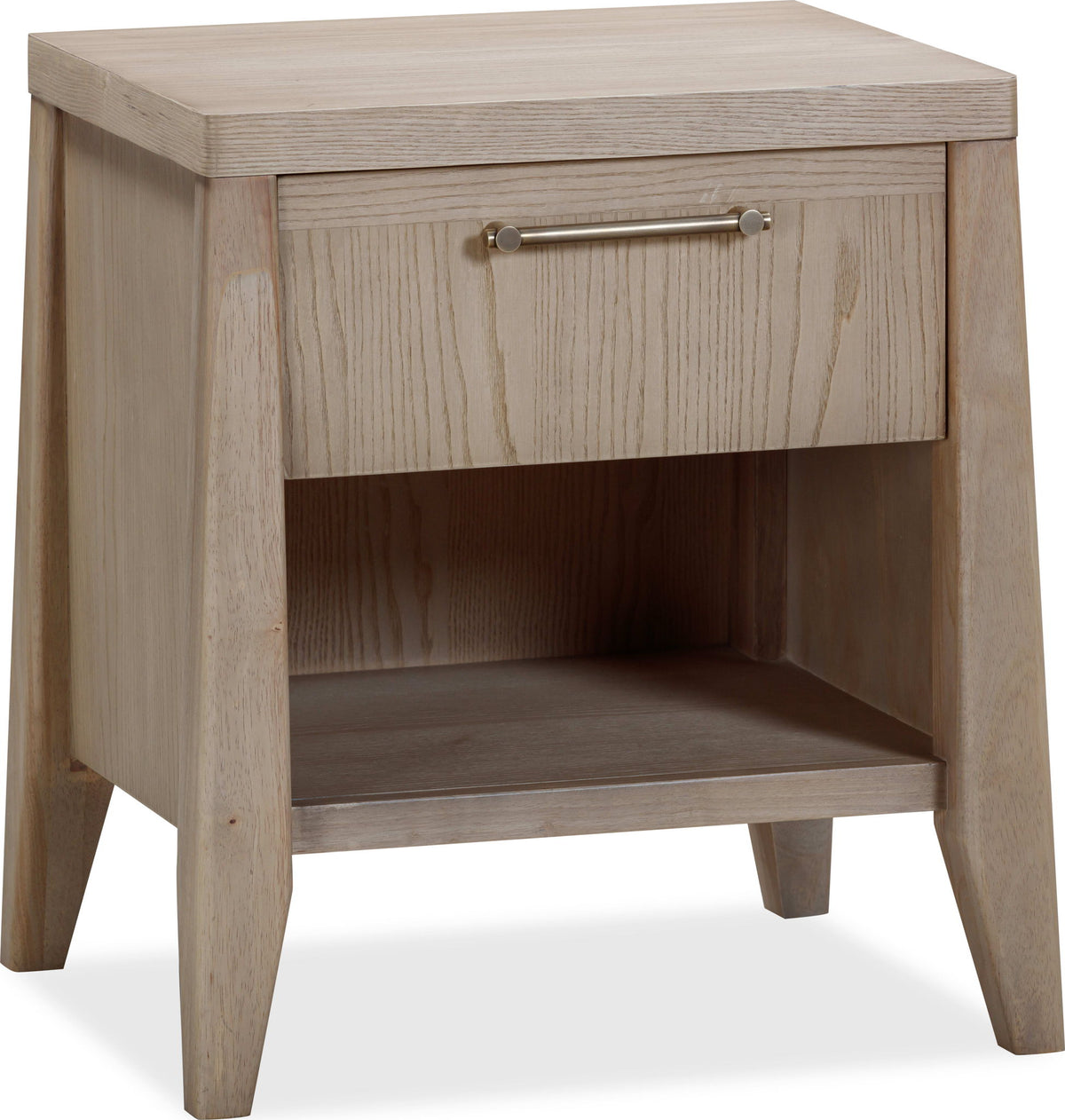 Sumire - One Drawer One Shelf Ash Wood Nightstand - Ginger