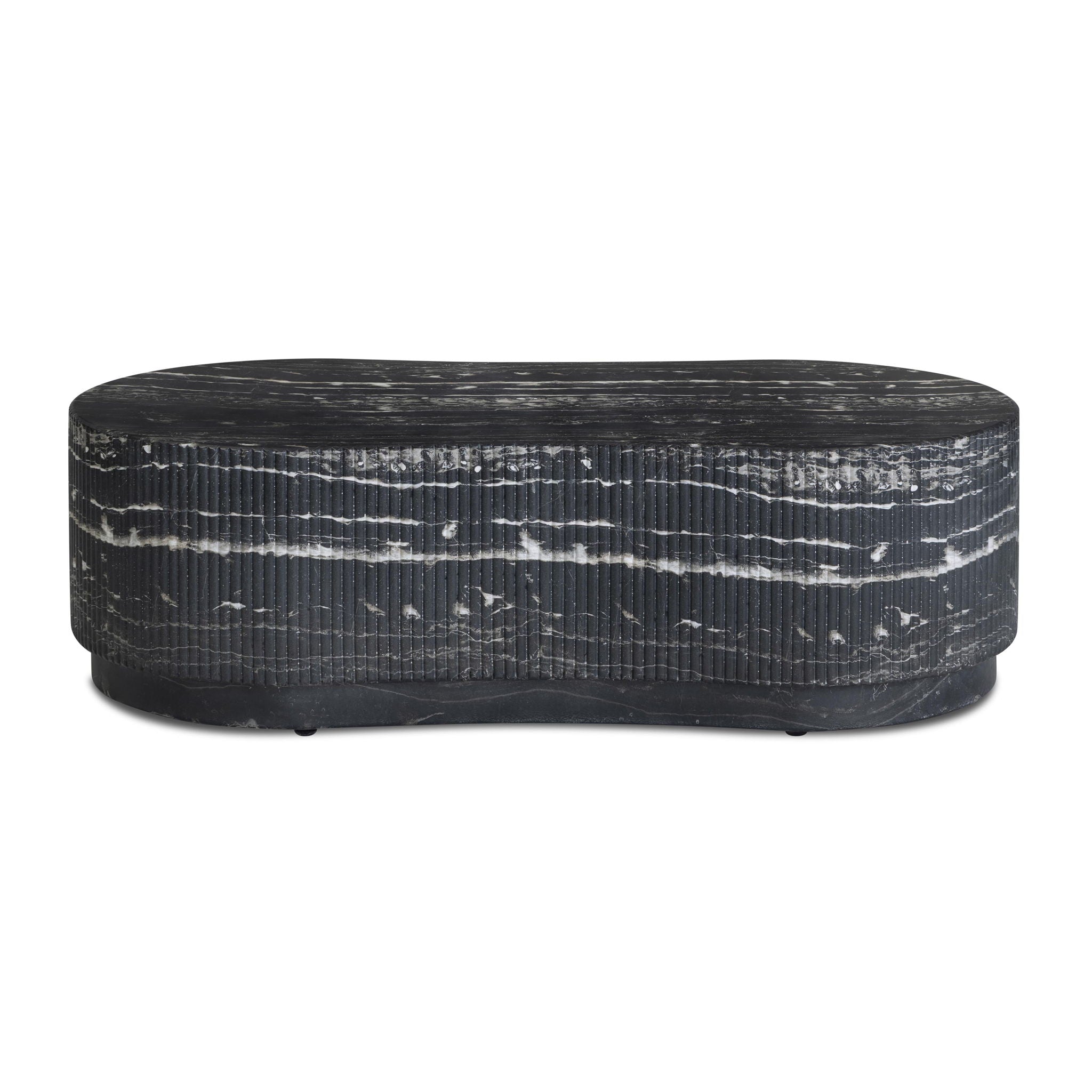 Hades - Indoor / Outdoor Faux Marble Concrete Coffee Table - Black