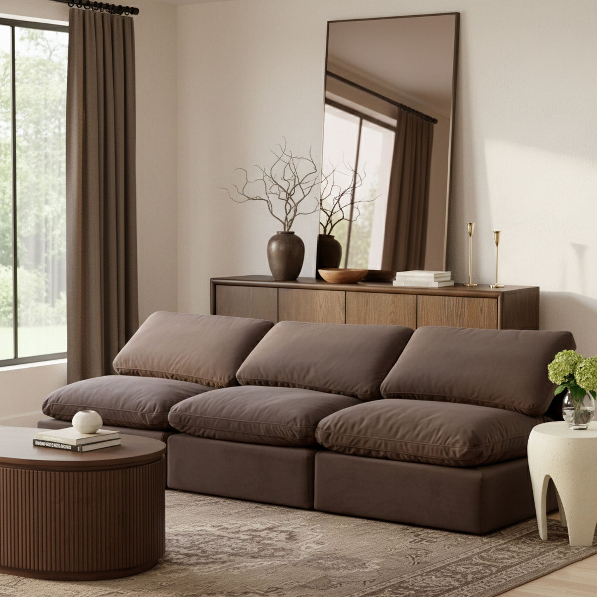 Indulge - Velvet 3 Seat Modular Armless Sofa - Urban Living Furniture (Los Angeles, CA)