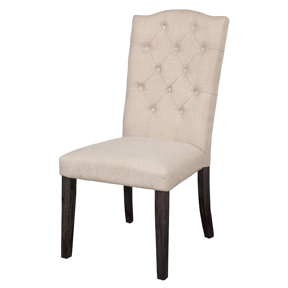 Gerardo - Side Chair (Set of 2) - Beige Linen & Weathered Espresso - Urban Living Furniture (Los Angeles, CA)