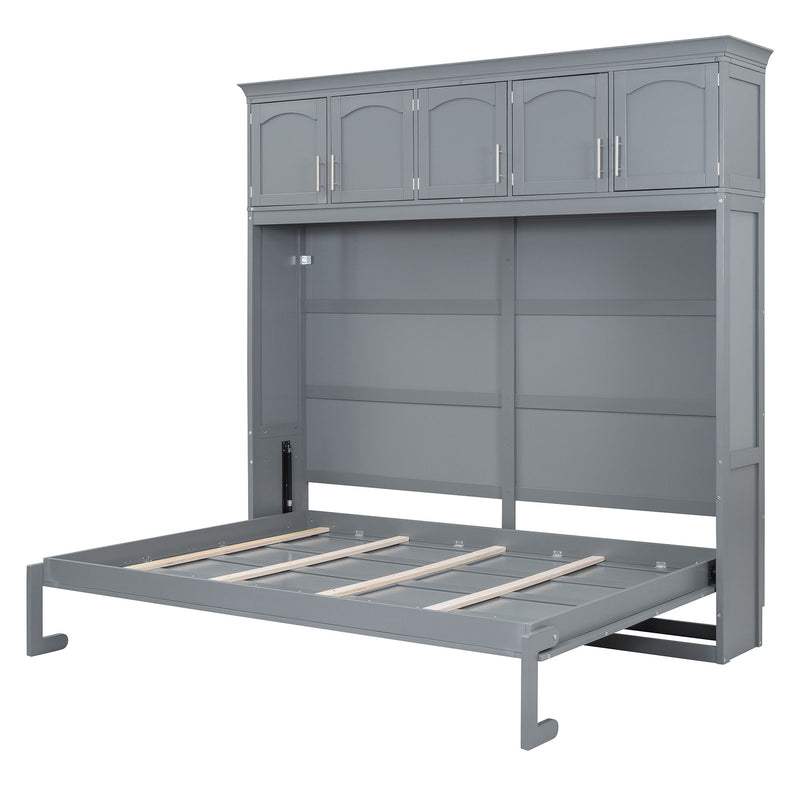 Murphy Modern Bed With Top Cabinets For Space Saving And Comfort