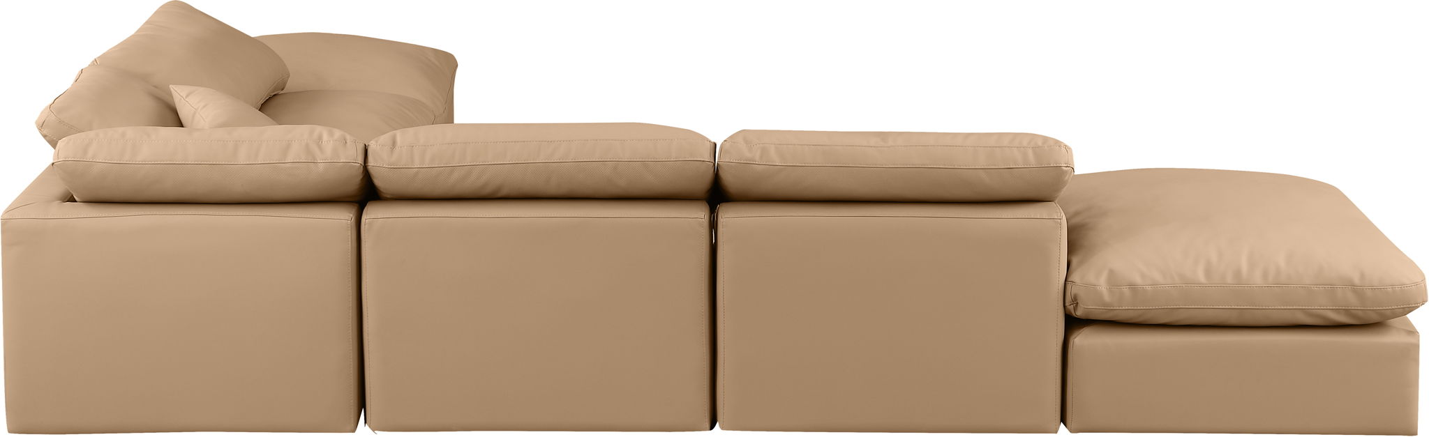 Indulge - Faux Leather 6 Piece Modular Armless Sectional - Tan - Urban Living Furniture (Los Angeles, CA)