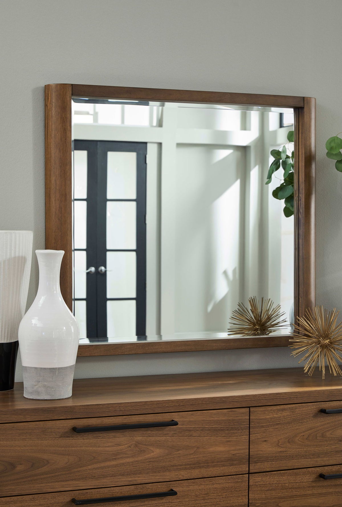 Totes - Beveled Glass Wall Or Dresser Mirror - English Walnut