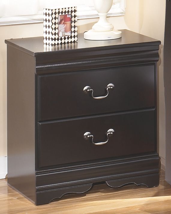 Huey Vineyard - Black - Two Drawer Night Stand - Urban Living Furniture (Los Angeles, CA)