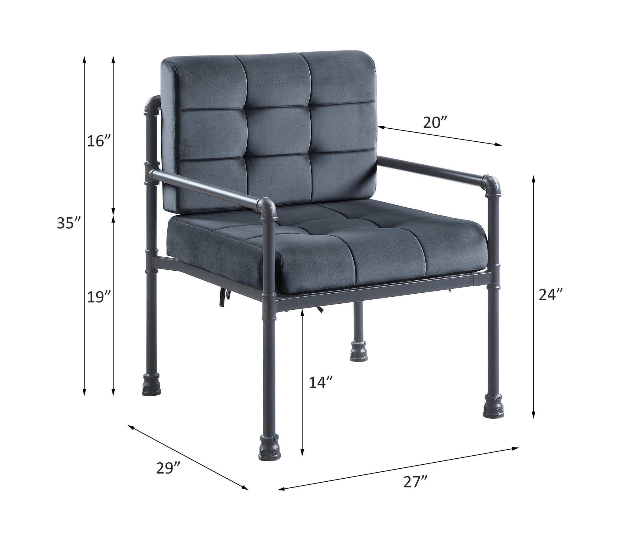 Brantley - Accent Chair - Gray Velvet & Sandy Gray - Urban Living Furniture (Los Angeles, CA)