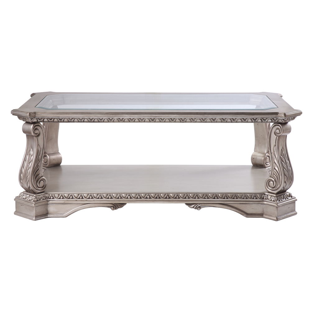Northville - Coffee Table - Antique Silver & Clear Glass - Urban Living Furniture (Los Angeles, CA)