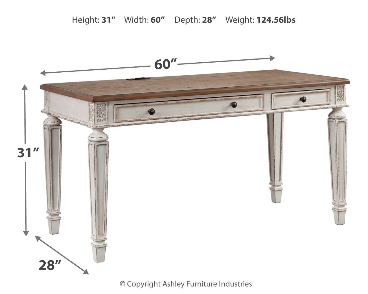 Realyn - Light Brown - Home Office Desk - Urban Living Furniture (Los Angeles, CA)