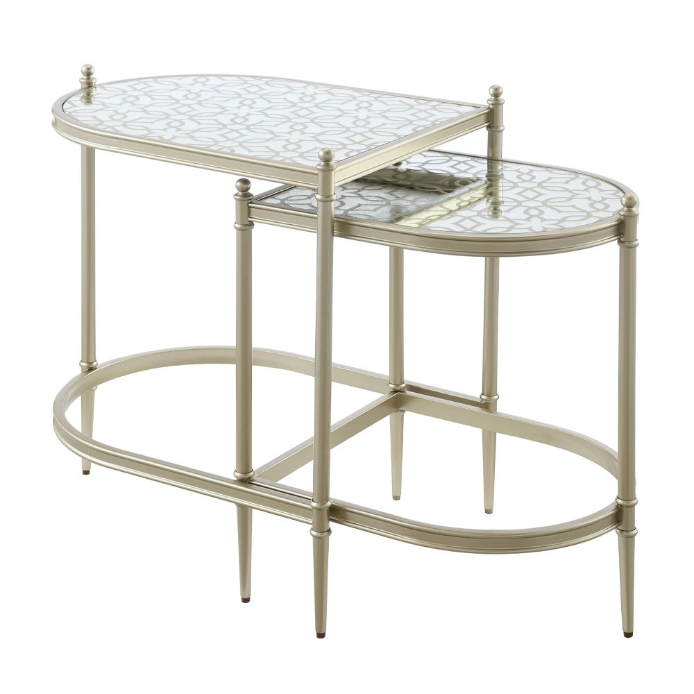 Zaba - Nesting Table - Glass Top & Silver - Urban Living Furniture (Los Angeles, CA)