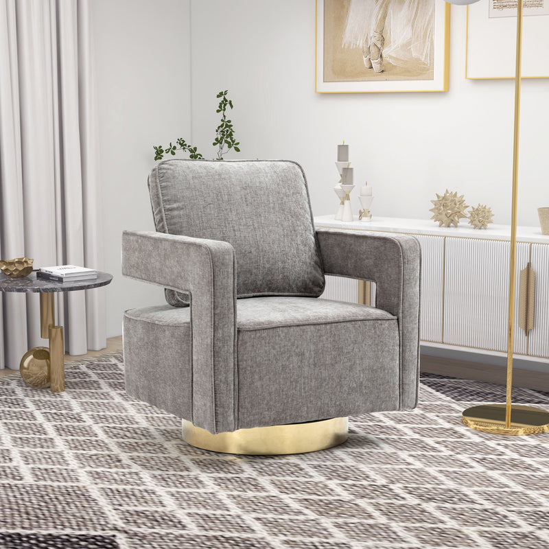 Swivel Accent Open Back Chair Modern Comfy Sofa Chair With Base