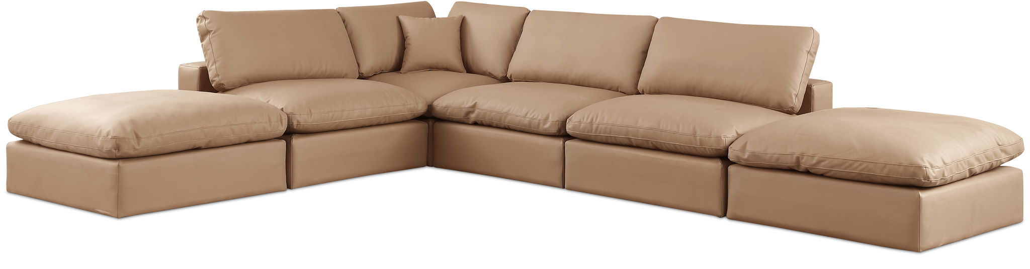 Comfy - 6 Piece Faux Leather Modular Sectional - Tan - Urban Living Furniture (Los Angeles, CA)