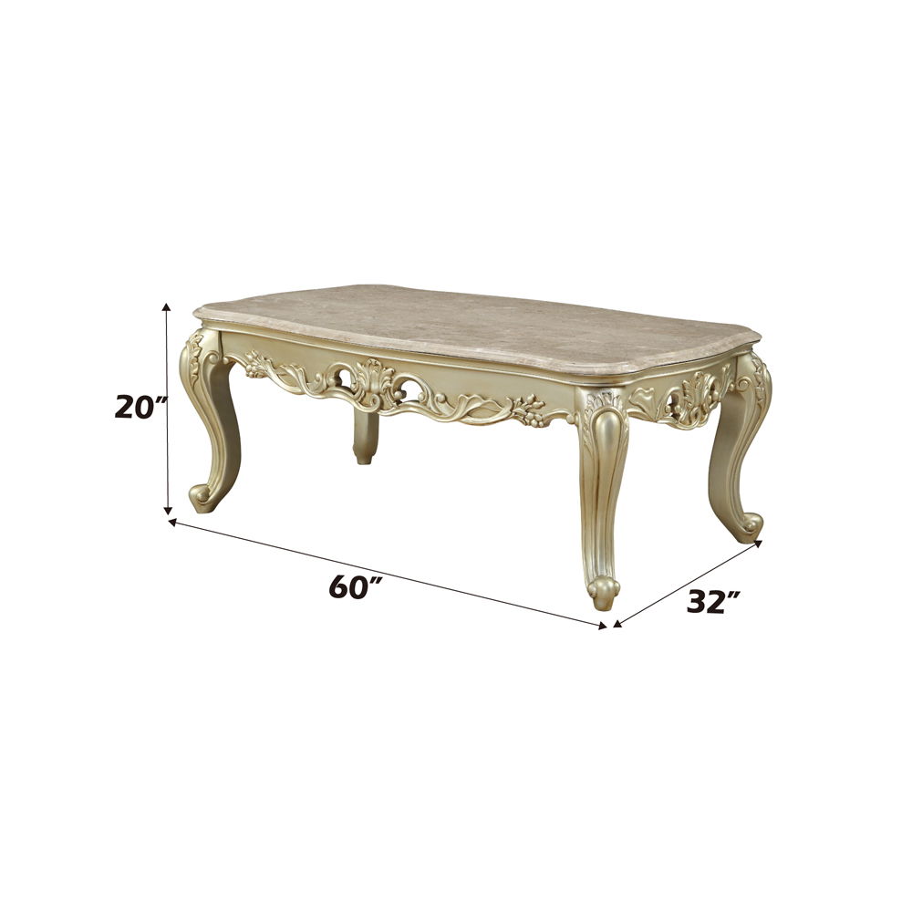 Gorsedd - Coffee Table With Marble Top - Marble Top & Golden Ivory - Urban Living Furniture (Los Angeles, CA)
