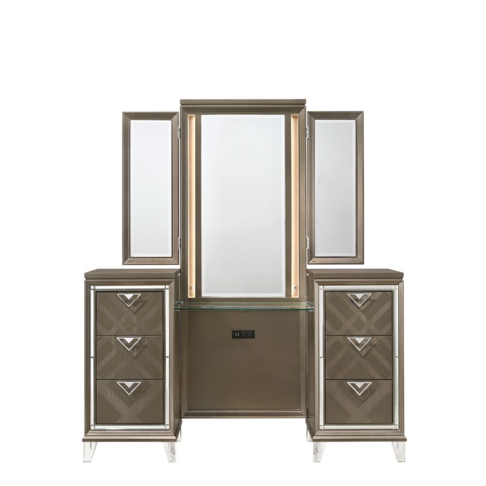 Skylar - Vanity Desk - Led & Dark Champagne - Urban Living Furniture (Los Angeles, CA)