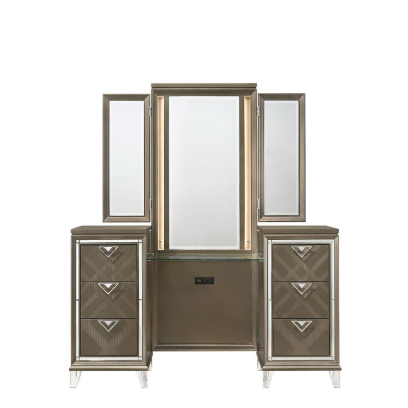 Skylar - Vanity Desk - Led & Dark Champagne - Urban Living Furniture (Los Angeles, CA)