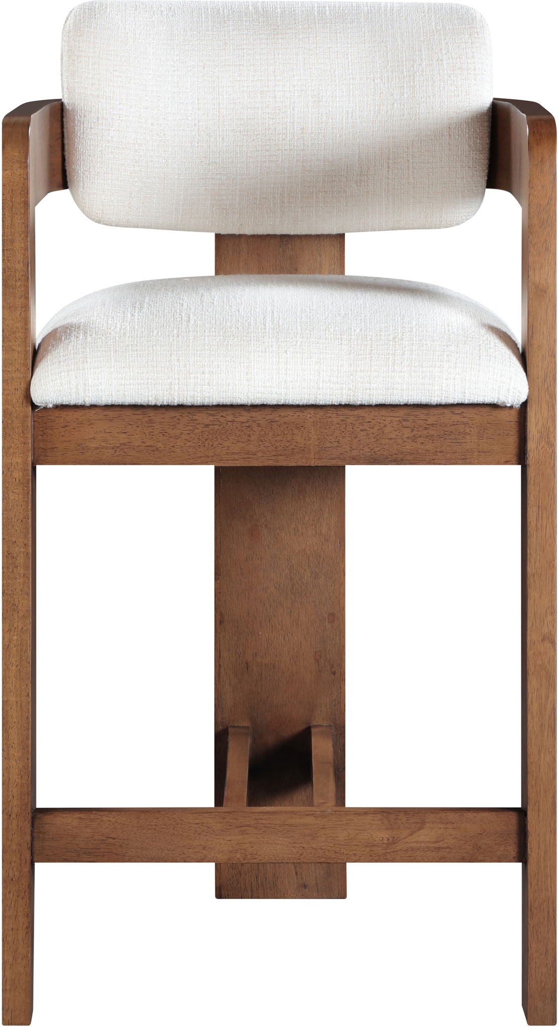 Sacha - Linen Stool With Brown Base - Urban Living Furniture (Los Angeles, CA)