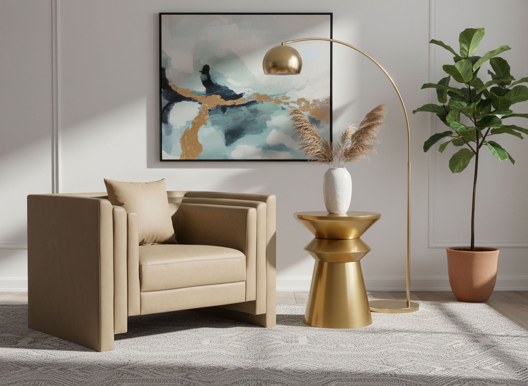 Jai - End Table - Gold