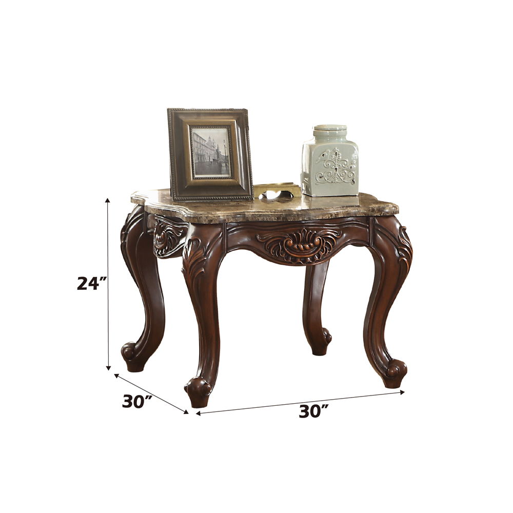Jardena - End Table - Marble Top & Cherry Oak - Urban Living Furniture (Los Angeles, CA)