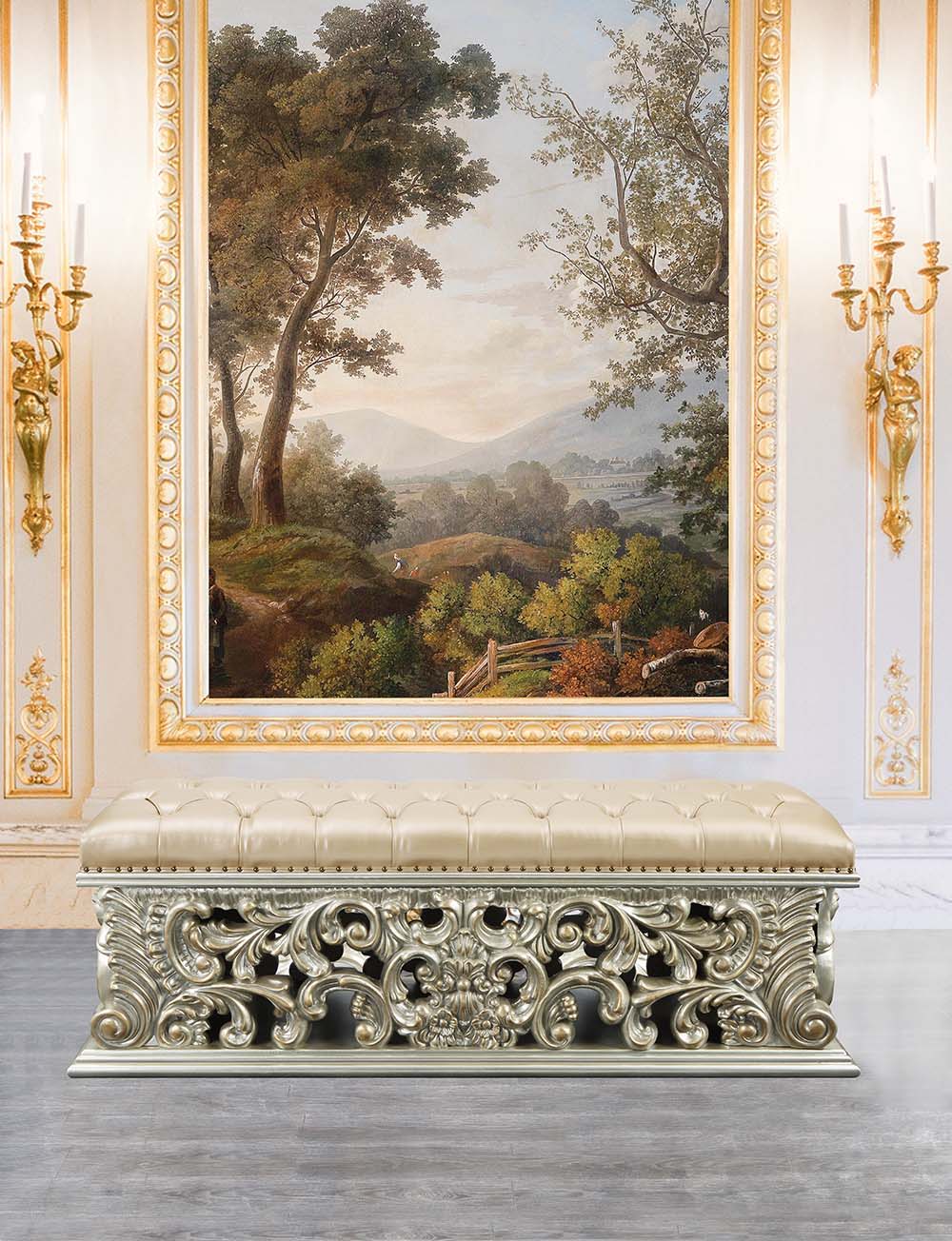 Sorina - Bench - Antique Gold Finish - Urban Living Furniture (Los Angeles, CA)