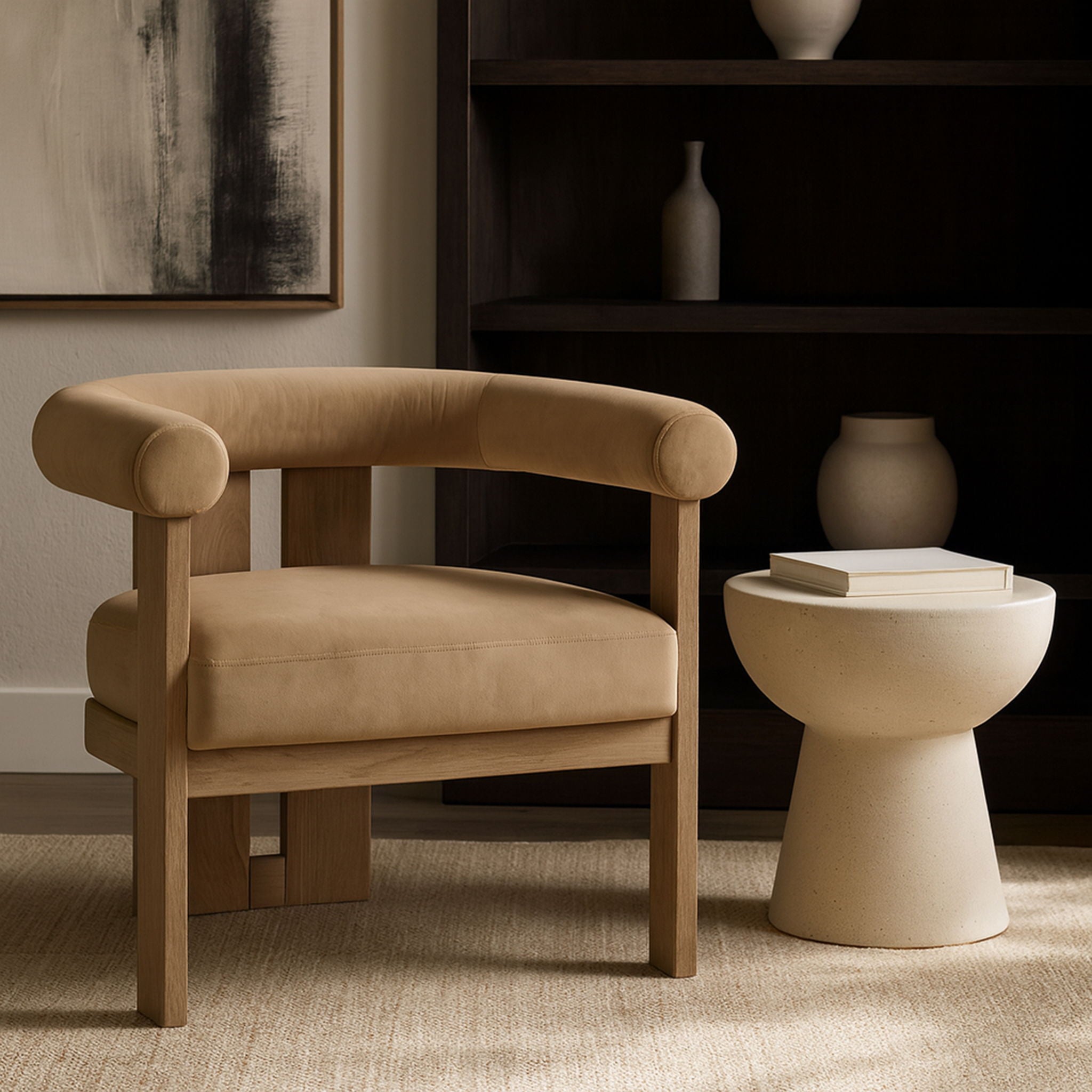 Arienzo - Performance Fabric Upholstered Accent Chair - Walnut Base - Urban Living Furniture (Los Angeles, CA)