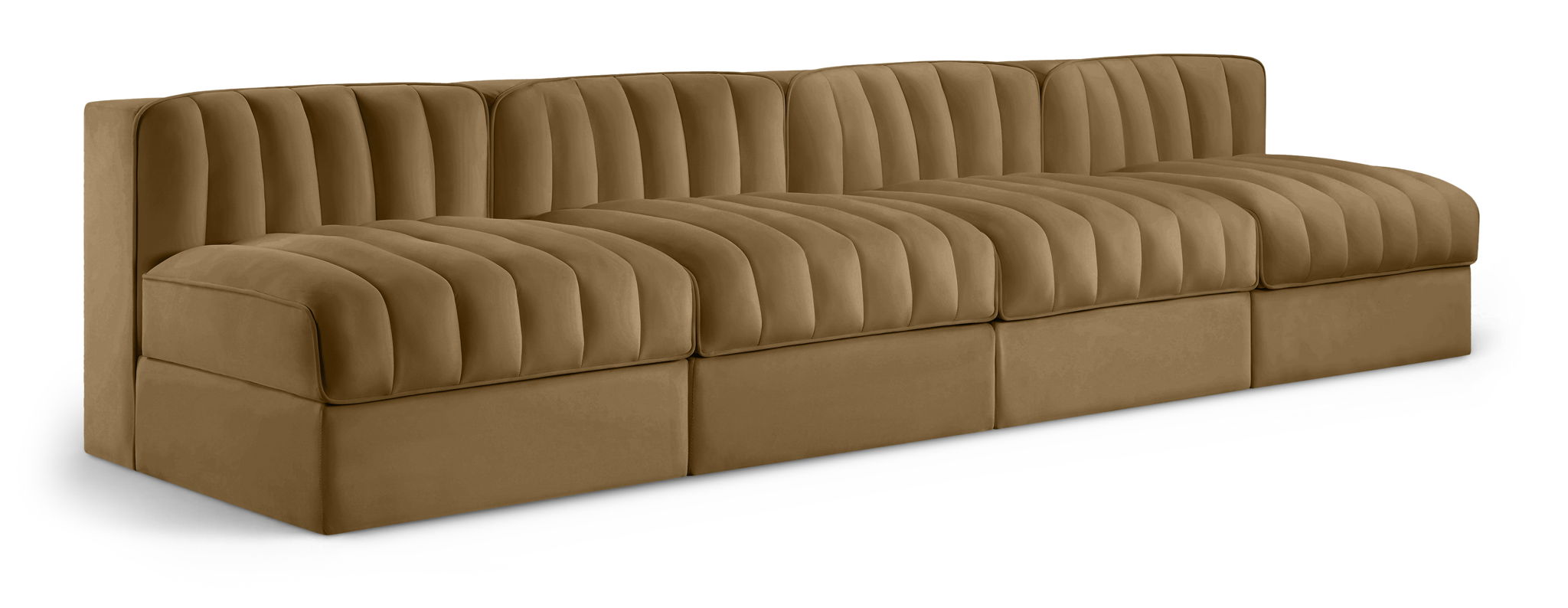 Rummi - Armless Velvet Performance Fabric Upholstered 4 Piece Modular Sofa - Urban Living Furniture (Los Angeles, CA)