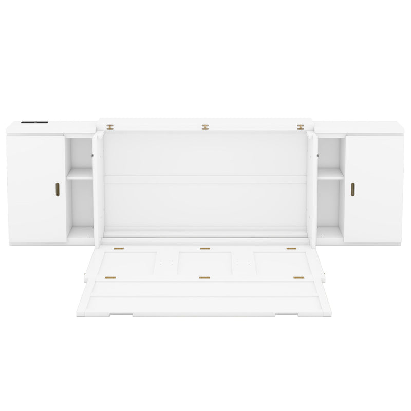Murphy Bed With Shelves, Cabinets And USB Ports