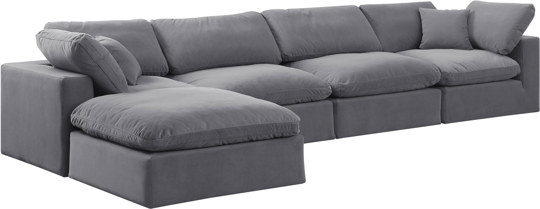 Comfy - 5 Piece Velvet Modular Sectional With Chaise - Urban Living Furniture (Los Angeles, CA)